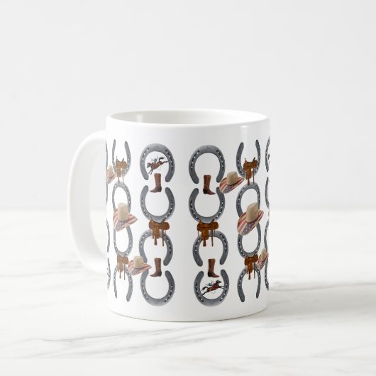 Cheval Chaussure Selle Cowboy Mug (Devant gauche)