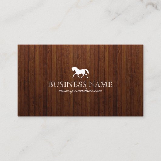 Cheval Classy Carte de visite de texture en bois f (Devant)