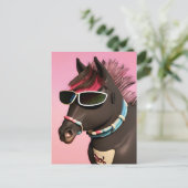 Cheval cool en Lunettes de soleil Carte postale (Debout devant)