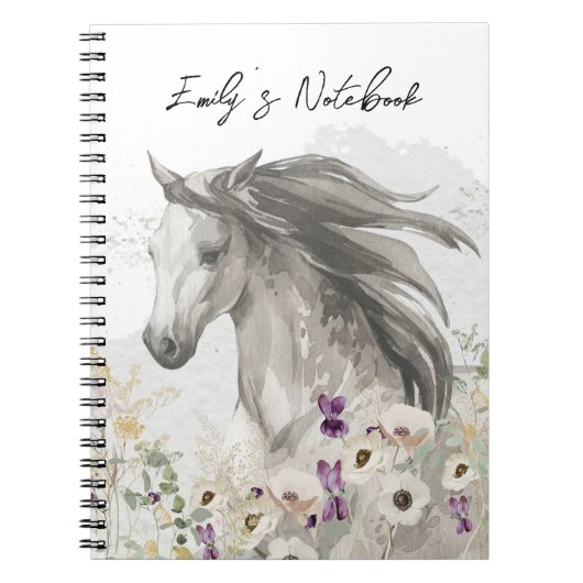 Cheval courant dans le Carnet Flower Field (Devant)