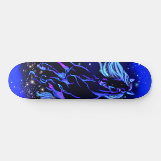 Cheval Courant En Lune Starry Night Skateboard (Horz)