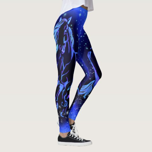 Cheval Coureur Leggings Bleus (Droite)
