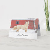 Cheval courir en neige Carte de vacances pliée (Devant)