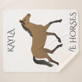 Cheval couverture sherpa personnalisée. (Devant (Horizontal))