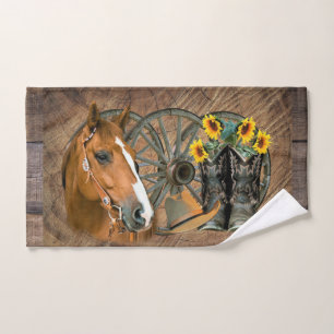 Cheval Cowboy Boots Wagon Wheels Sunflowers Wester