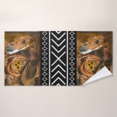 Cheval Cowboy Casquette Lasso Western Motif  (Serviette de bain)
