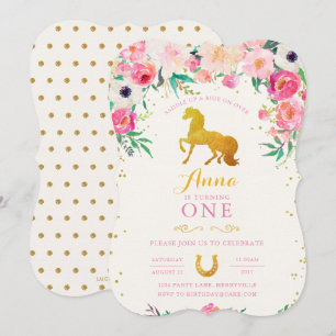Cheval Cowgirl Invitation d'anniversaire