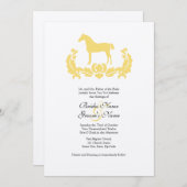 Cheval Damas jaune et blanc Faire-part de mariage (Devant / Derrière)