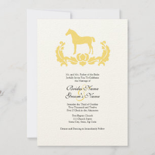Cheval Damas jaune et blanc Faire-part de mariage