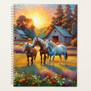 Cheval dans la prairie de fleurs sauvages de la fe