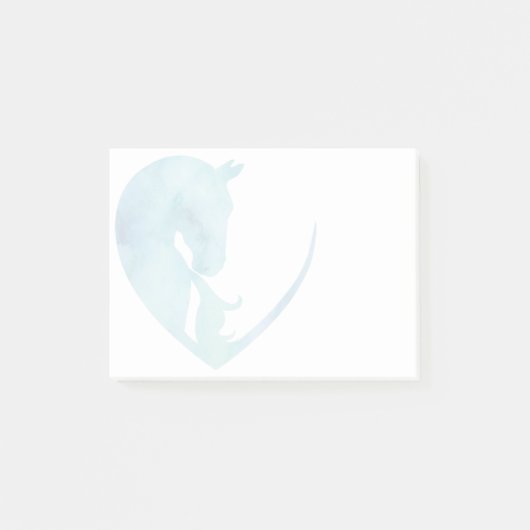 Cheval dans le coeur - Bleu Post-it Notes (Devant)