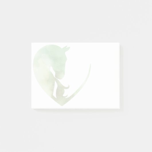 Cheval dans le coeur - Green Post-it Notes (Devant)