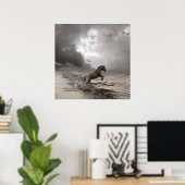 Cheval dans les vagen, Papier poster (mat) (Thuiskantoor)