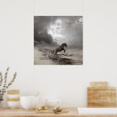 Cheval dans les vagen, Papier poster (mat) (Keuken)