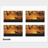 Cheval dans Sticker coucher de soleil (Feuille)