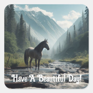 Cheval Dans Sticker De Flux