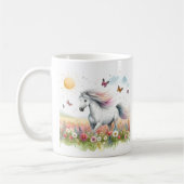Cheval d'aquarelle de printemps - Mug d'enfant (Gauche)