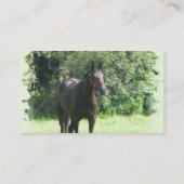 Cheval de baie foncé sur un carte de visite (Dos)