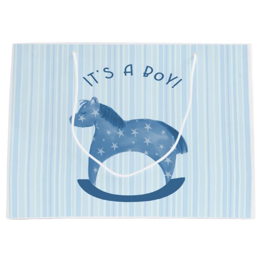 Cheval de basculage bleu "c'est sac de cadeau d'un (Devant)