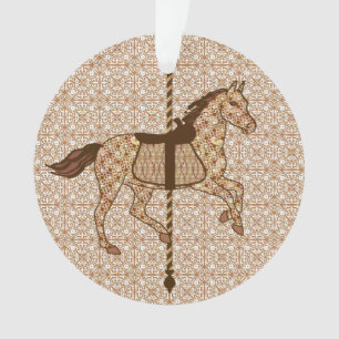 Cheval de carrousel - Chocolat Brown et Tan