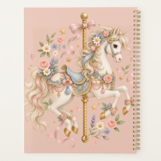 Cheval de carrousel élégant Conte de fées français (Dos)