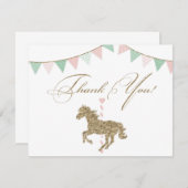 Cheval de carrousel pailleté | Merci (Devant / Derrière)