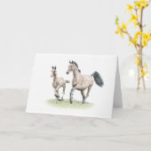 Cheval de carte d'anniversaire de jument et de (Fleur jaune)