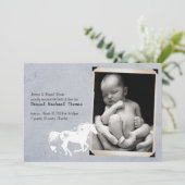 Cheval de Coeur Baby Boy Faire-part de naissance (Debout devant)