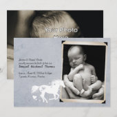 Cheval de Coeur Baby Boy Faire-part de naissance (Devant / Derrière)