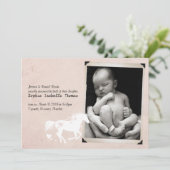 Cheval de Coeur Baby Girl Faire-part de naissance (Debout devant)