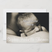 Cheval de Coeur Baby Girl Faire-part de naissance (Dos)