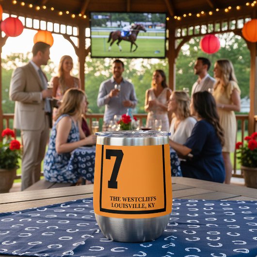 Cheval de course 7 Orange Derby personnalisé