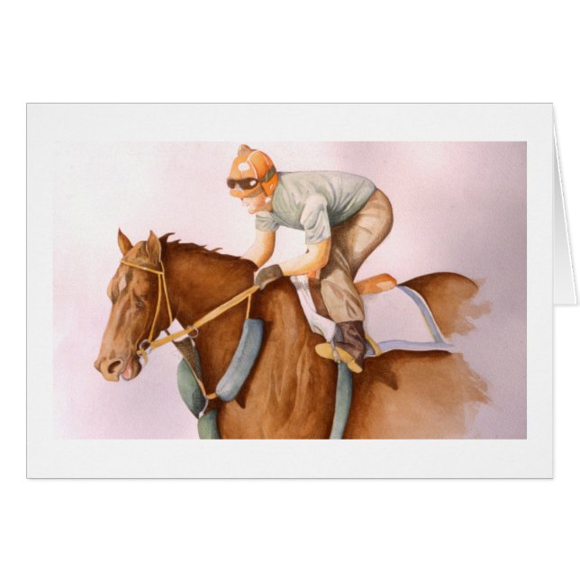 Cheval de course et Jockey (Devant horizontal)
