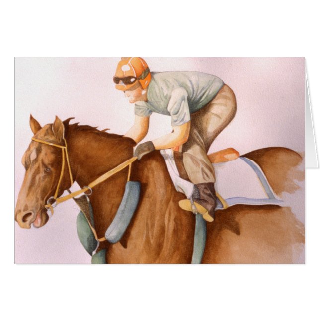 Cheval de course et Jockey (Devant horizontal)