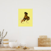 Cheval de course Motivational Artwork Poster Jaune (Cuisine)