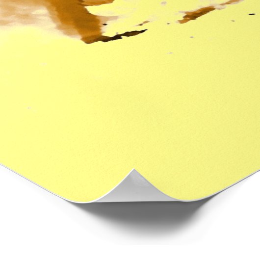 Cheval de course Motivational Artwork Poster Jaune (Coin)