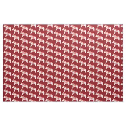Cheval de Dala rouge et blanc tissu (Yard)