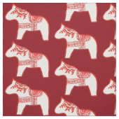 Cheval de Dala rouge et blanc tissu (Échantillon)