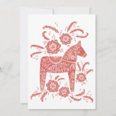 Cheval de Dala suédois Carte de remerciements roug (Devant)