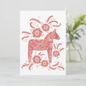 Cheval de Dala suédois Carte de remerciements roug (Debout devant)