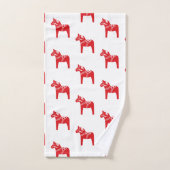 Cheval de Dala suédois de Noël scandinave (Serviette à main)