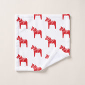 Cheval de Dala suédois de Noël scandinave (Gant de toilette)
