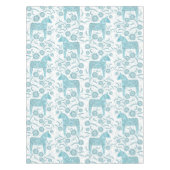 Cheval de Dala suédois Nappe Turquoise et blanche (Devant)