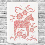 Cheval de Dala suédois Rouge et blanc<br><div class="desc">Un style traditionnel suédois Dala Horse art folklorique design en rouge et blanc. Parfait pour ceux qui aiment le design scandinave. Art original de Nic Squirrell.</div>