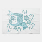 Cheval de Dala suédois Serviette de cuisine Turquo (Horizontal)