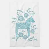 Cheval de Dala suédois Serviette de cuisine Turquo (Vertical)