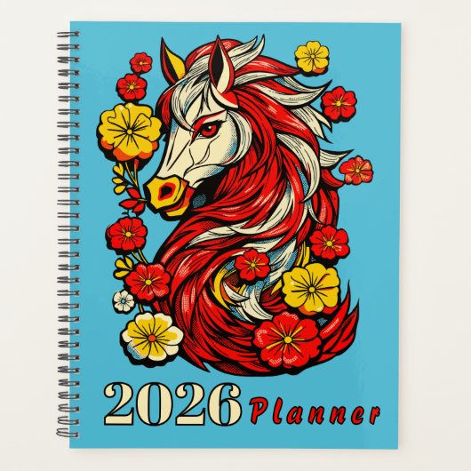 Cheval de Feu Rouge – Zodiaque Chinois 2026 (Devant)