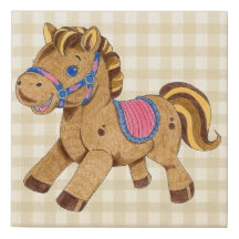 Cheval de Jouet Faux Toile