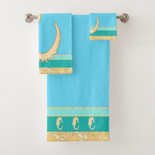 Cheval de la mer d'or avec l'eau et les rayures tu