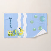 Cheval de mer bleu et jaune (Serviette à main)